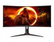 34.0- AOC VA LED CU34G2XP/BK Curved Black (1ms, 4000:1, 21:9, 300cd, 3440x1440, 178°/178°, 2 x HDMI2.0, 2 x DisplayPort, USB-C (Data), Refresh Rate 180Hz, Curvature 1800R, USB Hub: USB3.0 x 4, Height Adjustment, Audio Line-out, VESA)